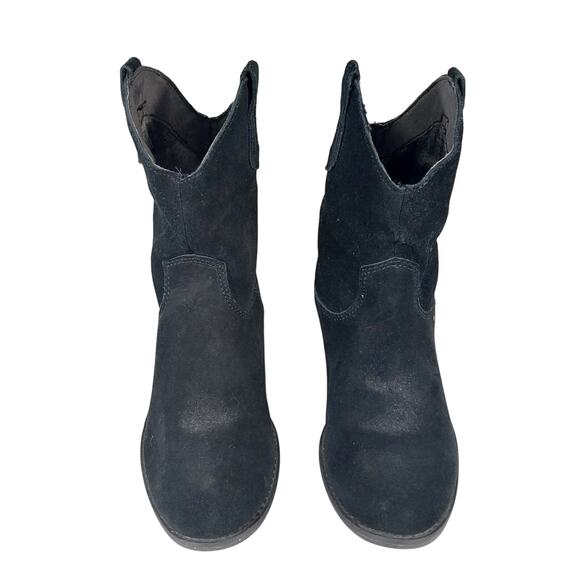 WHITE MOUNTAIN! LUXE BLACK GENUINE SUEDE LEATHER WESTERN COWBOY BOOTS! SZ 6M - Picture 4 of 10